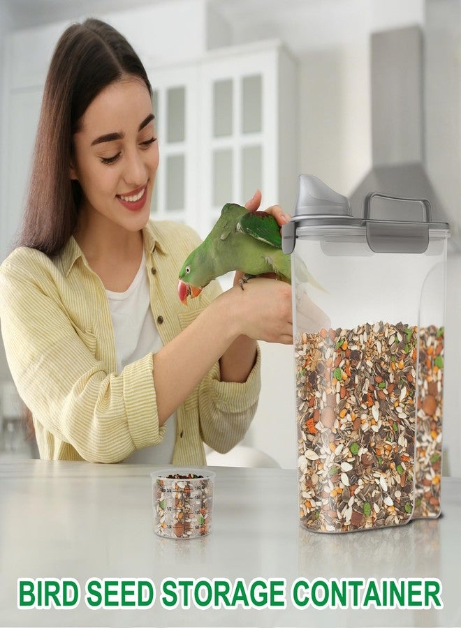 TBMax 5 Lbs Cat Dog Food Storage Container, Secondary Pet Food Storage Container Beyond a Large Dog Food Bin for Daily Use, Easy-Pouring Bird Seed Dispenser, Travel Kibble Holder -Transparent Grey - Image 5
